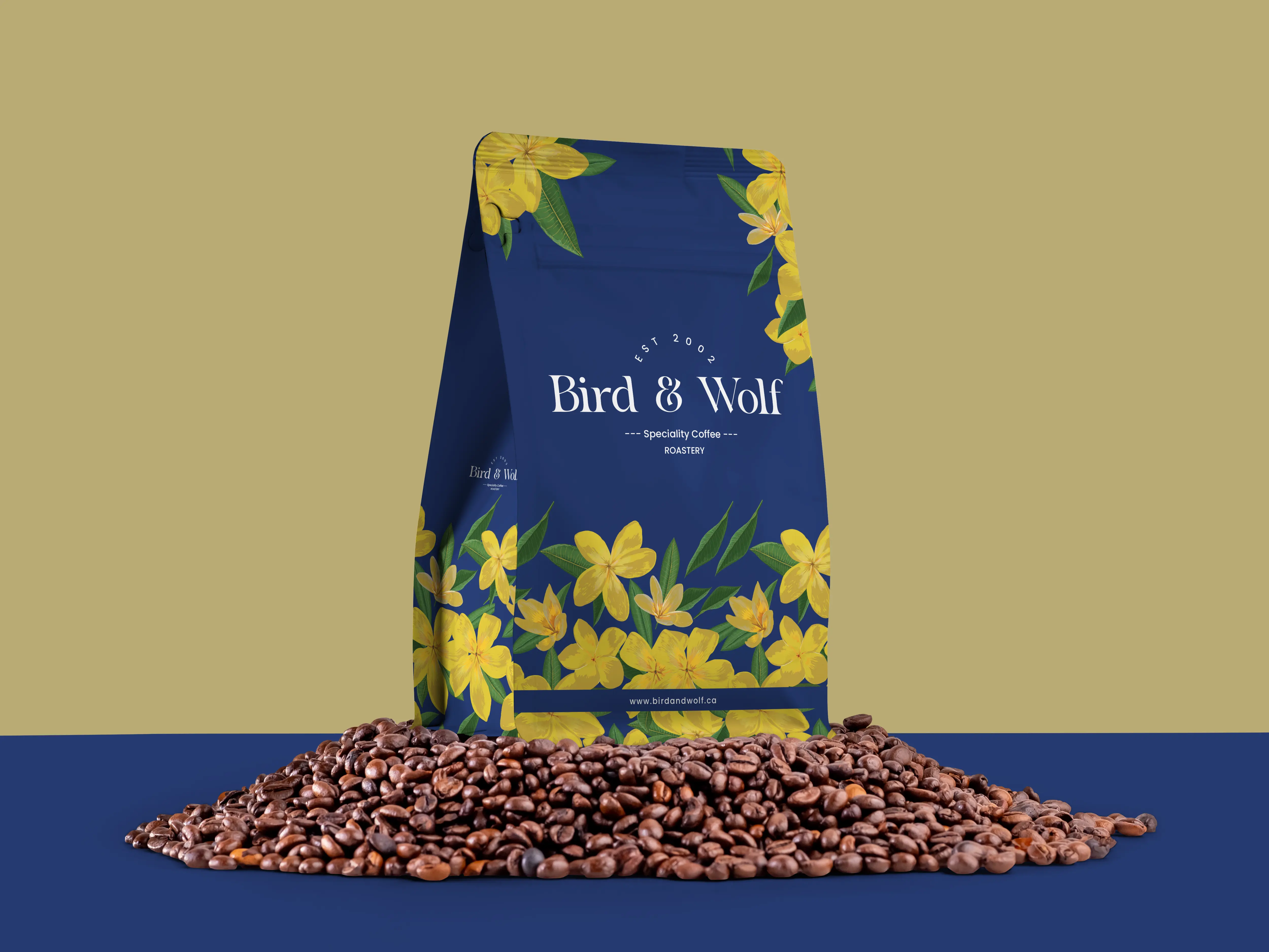 Bird and Wolf Coffee Pouch Design